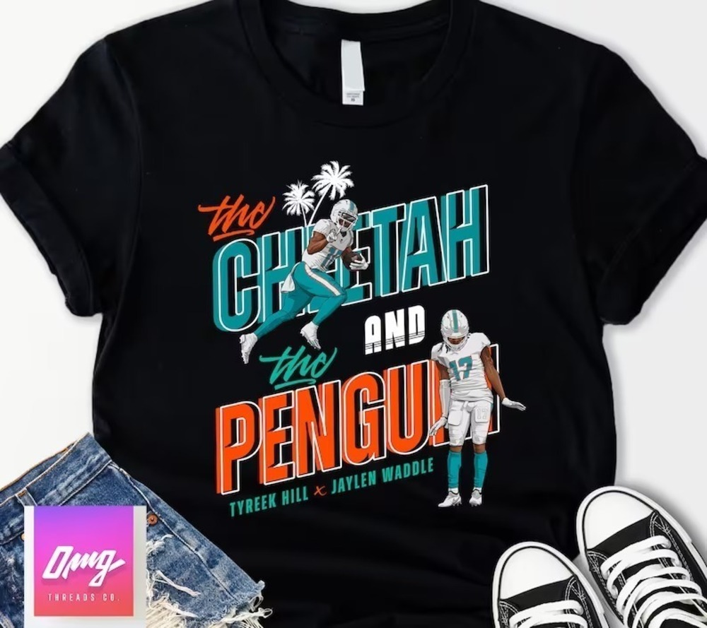 Cheetah And Penguin Miami Football Game Day Tshirt Dolphins